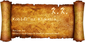 Koblász Klaudia névjegykártya