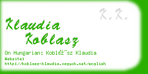klaudia koblasz business card